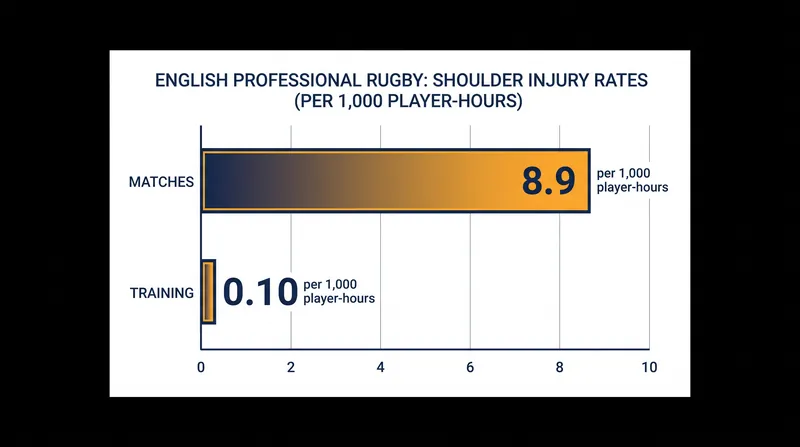 Match environments subject players to nearly 90 times the shoulder injury risk compared to training scenarios.