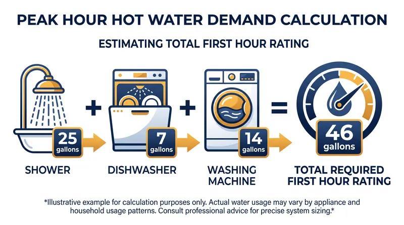 Matching your household's peak morning water usage to a unit's FHR prevents cold showers.
