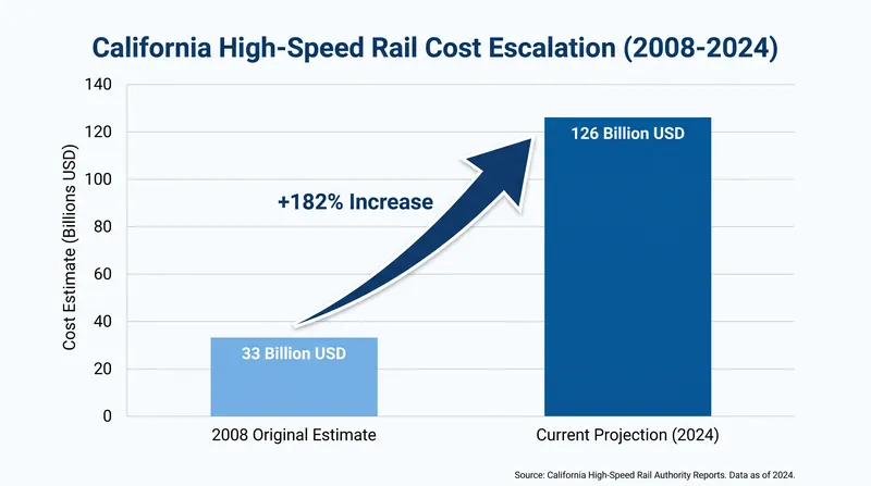 The project's estimated cost has risen significantly since voters first approved it in 2008.