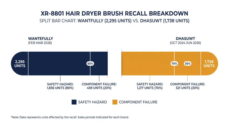 The recall affects more than 4,000 units sold on Amazon under two different brand names.