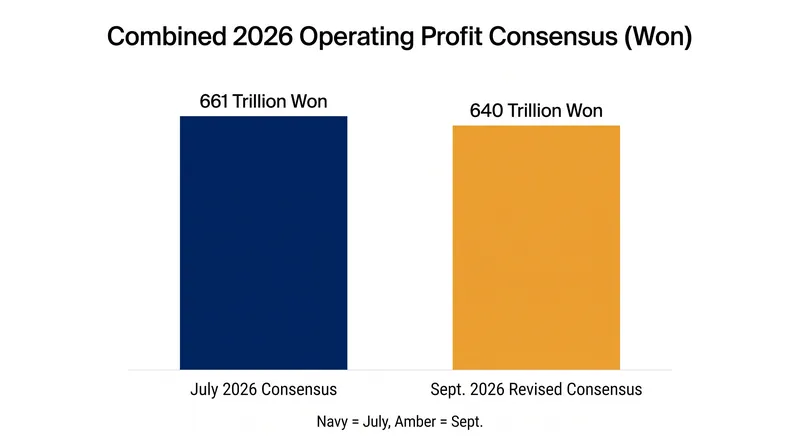 Brokerages have cut 21 trillion won from the combined profit outlook of South Korea's top two memory chipmakers in just two months.