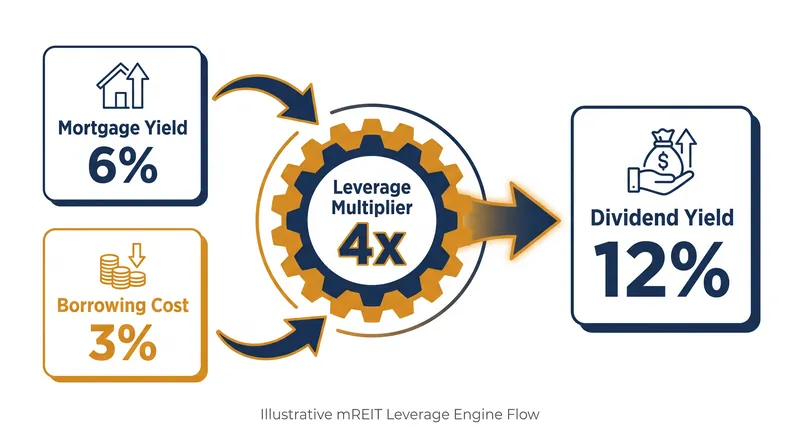 How leverage multiplies the net interest margin to generate double-digit dividend yields.