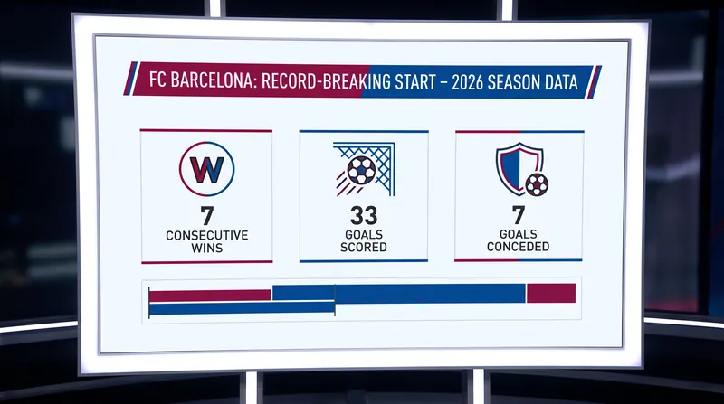 Barcelona's historic seven-match opening streak has yielded a staggering +26 goal differential.
