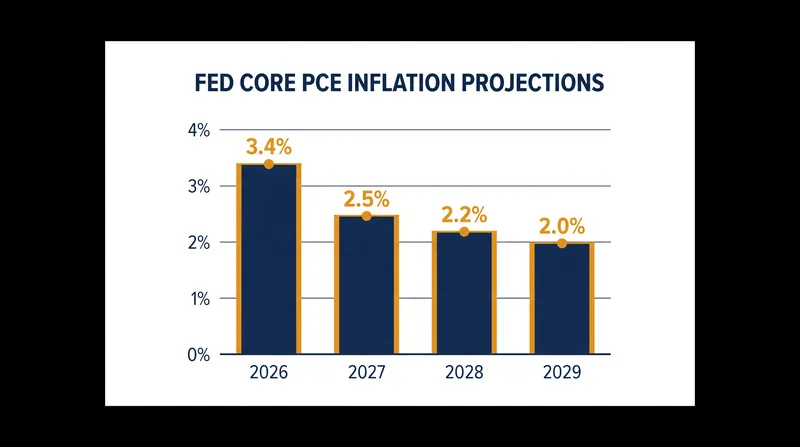The Federal Open Market Committee projects core PCE inflation will not return to its 2% target until 2029.