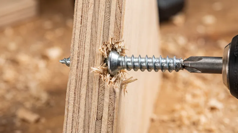 Plywood's cross-laminated layers allow it to maintain high screw withdrawal resistance on its edges, unlike MDF or particleboard.