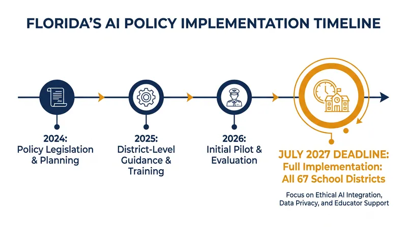 School districts have until July 1, 2027, to finalize their AI policies and secure alternative instructional tools.