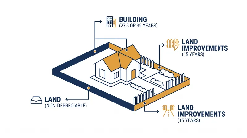 The three primary categories of real estate depreciation.