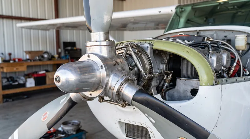 High-pressure engine oil is routed into the propeller hub to physically twist the blades against the aerodynamic load.