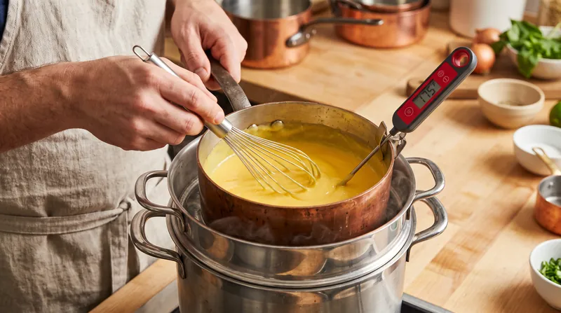 Navigating the 144°F to 158°F window is essential for thickening custards without scrambling the yolks.