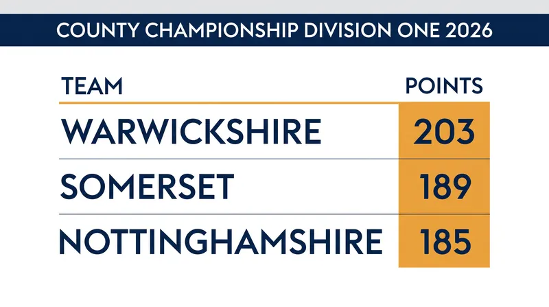 Warwickshire's two-day victory vaulted them to the top of the Division One table.