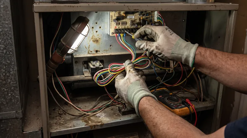 Retrofitting a C-wire requires connecting a new return path directly to the furnace's main control board.