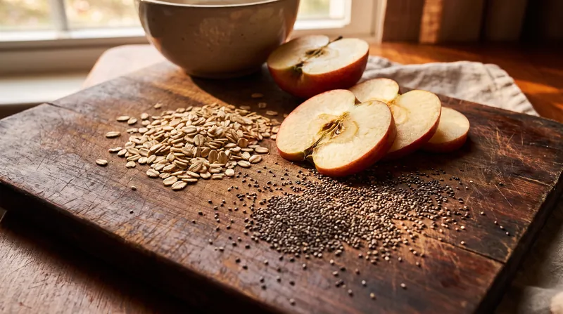 Oats, apples, and chia seeds are among the most potent sources of gel-forming soluble fiber.