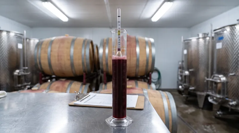 Once fermentation begins and alcohol is produced, winemakers must switch from a refractometer to a hydrometer to track the declining sugar levels.