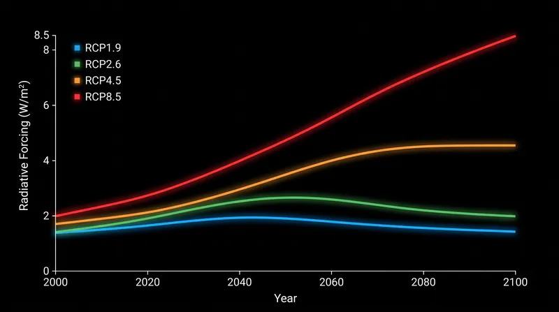 Representative Concentration Pathways measure the physical limit of extra energy retained by the Earth system.