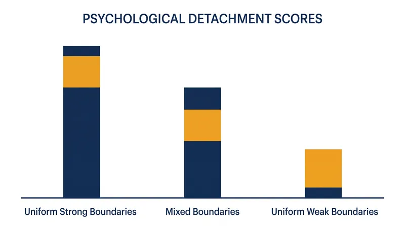 Workers who uniformly apply all three boundary types report the highest levels of recovery.