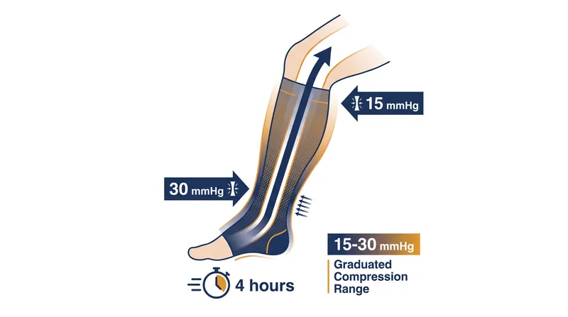 The 15-30 mmHg pressure gradient acts as an external pump, accelerating blood return to the heart.