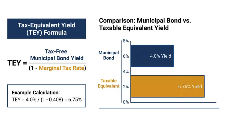 How a 4.0% tax-free yield scales against taxable alternatives at the highest marginal bracket.