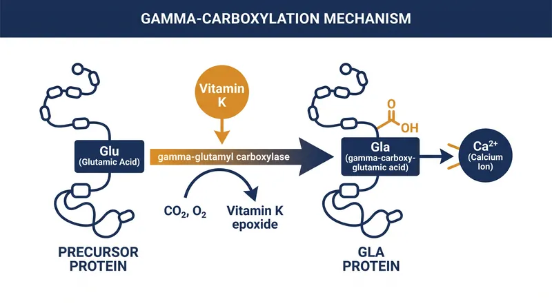 The gamma-carboxylation process converts standard amino acids into calcium-binding sites.