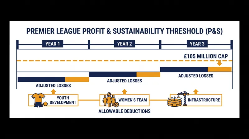 How the £105 million rolling three-year loss limit is calculated under current PSR guidelines.