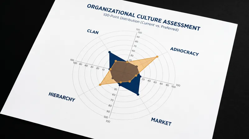 An example 100-point OCAI distribution illustrating the zero-sum nature of cultural priorities.