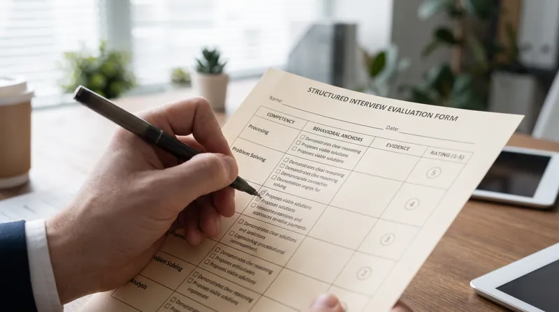 Mandating a 15-minute buffer between interviews allows the cognitive anchor of the previous candidate to decay.