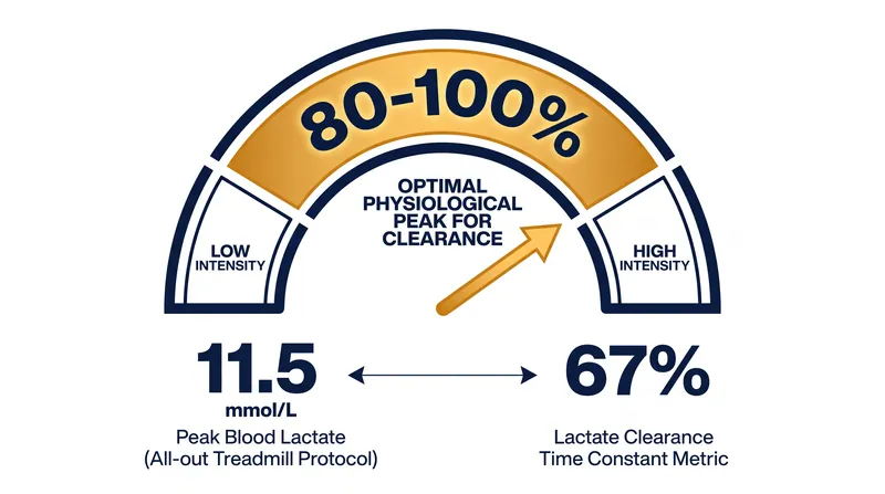 Physiological data shows that the fastest rate of blood lactate clearance occurs when active recovery is performed at 80 to 100 percent of the lactate threshold.