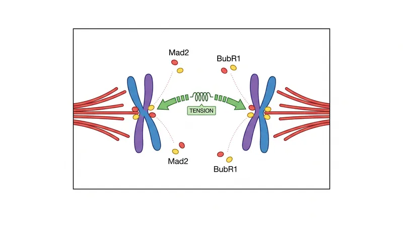 Mechanical tension from bi-oriented microtubules physically alters the kinetochore, halting MCC production.