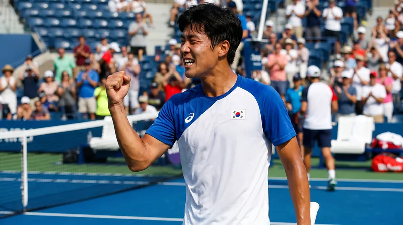Hyeon Chung completed a dramatic three-set comeback against Sumit Nagal to give South Korea a 2-0 lead over India.