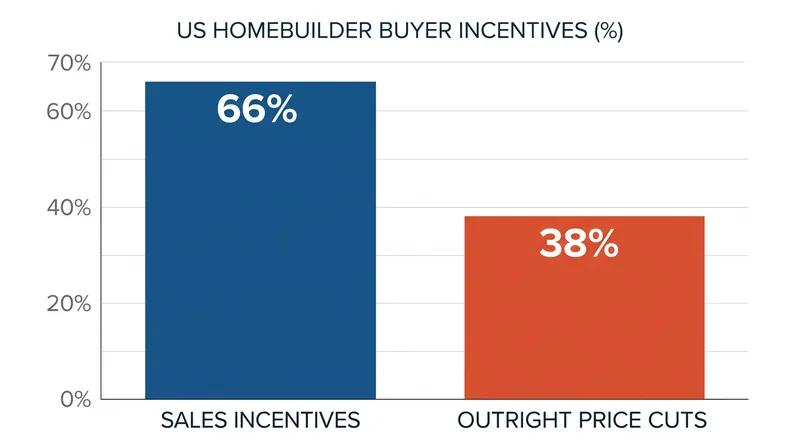 Two-thirds of builders are now utilizing sales incentives, the highest proportion recorded since December.