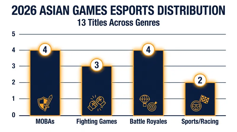 The 13 titles are grouped into 11 official medal events.