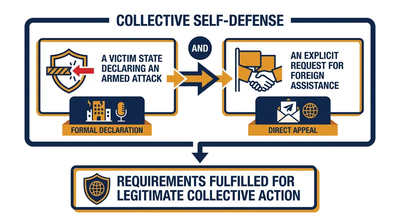 Collective self-defense requires both a declaration of an armed attack and a formal request for help.