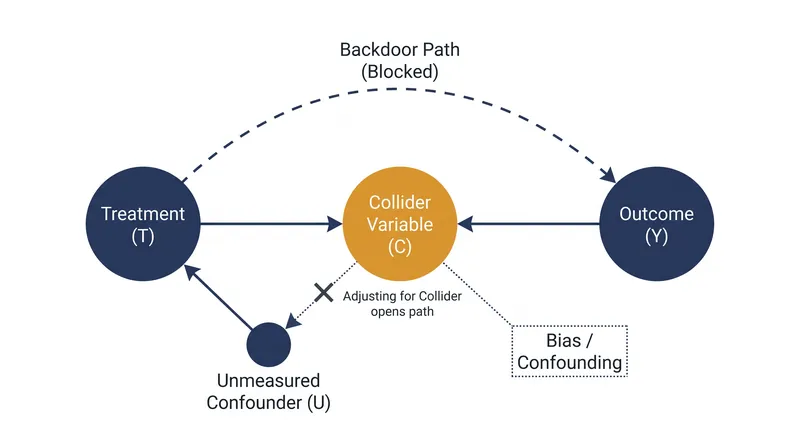 Adjusting for every available variable does not guarantee unconfoundedness; adjusting for colliders can actually introduce new biases.