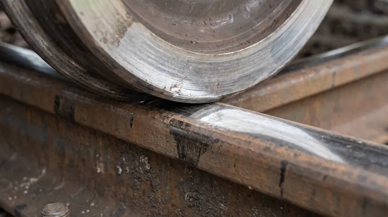 Cant deficiency shifts the wheel's contact patch toward the gauge corner of the outer rail, accelerating metal fatigue.
