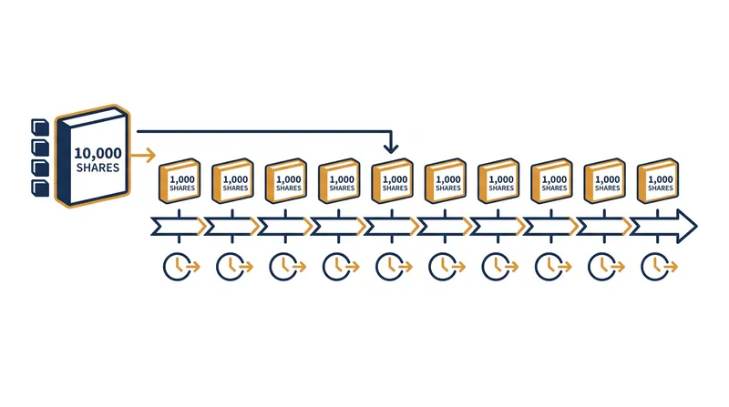 Institutional algorithms slice large orders into smaller lots to allow market liquidity to replenish between trades.