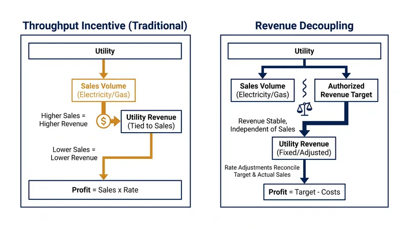 How revenue decoupling breaks the link between electricity sales and utility profits.