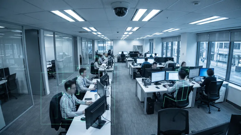 In the digital age, the physical tower is replaced by algorithmic monitoring and data tracking.