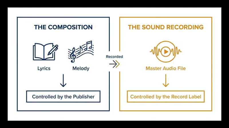 Every piece of recorded music contains two distinct copyrights that must be cleared independently.