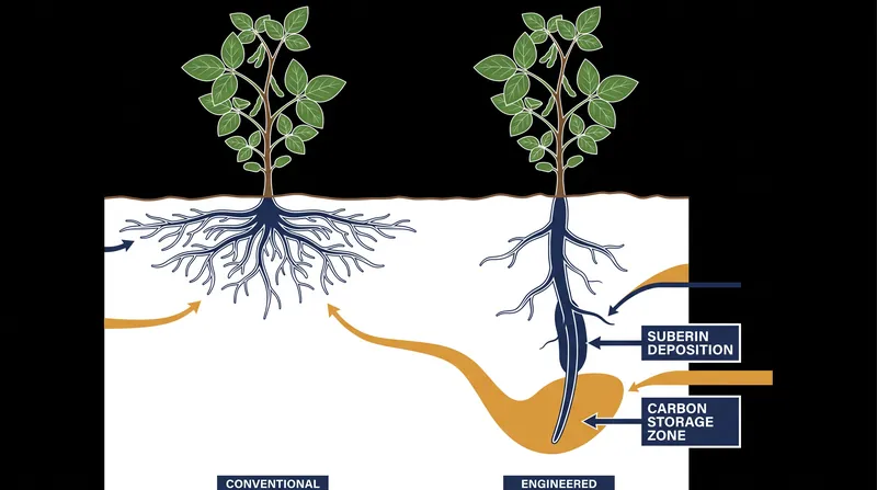 Engineered soybeans are designed to push carbon deeper into the soil, below the standard tillage zone.