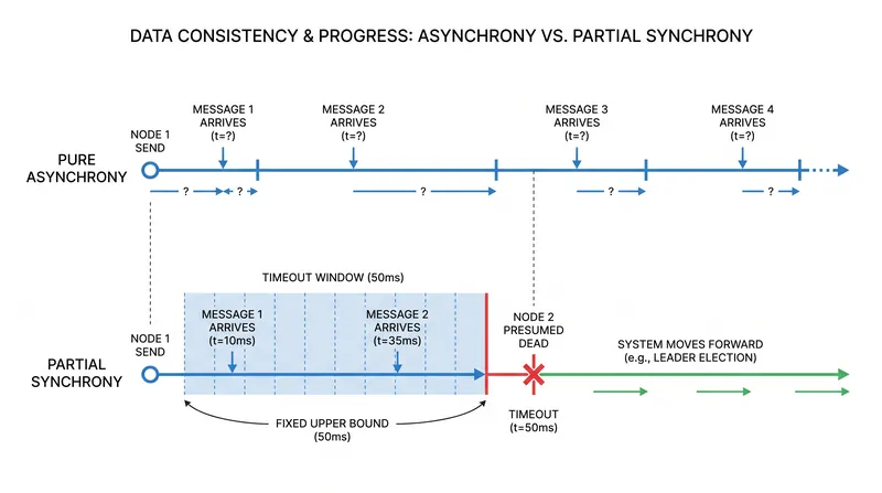 Engineers bypass the impossibility by introducing timeouts, sacrificing pure asynchrony for practical reliability.
