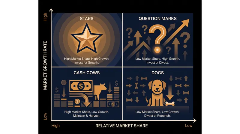 The four quadrants of the BCG Growth-Share Matrix dictate how cash should flow between business units.