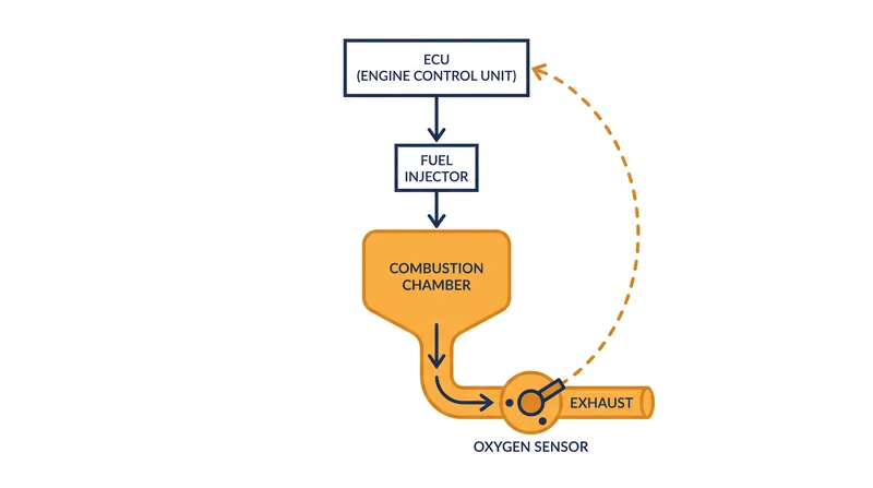 The closed-loop system continuously adjusts fuel injection based on exhaust oxygen content to maintain Lambda 1.0.