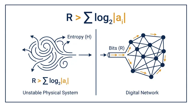 The Data-Rate Theorem establishes that a network's bit rate must exceed the entropy generation rate of the physical system.