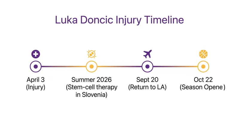 Luka Doncic's 203-day road to recovery ahead of the 2026-27 season.