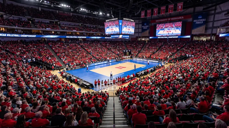 Nebraska set an indoor home attendance record with 15,405 fans at Pinnacle Bank Arena against Creighton.