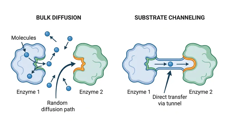 To bypass the diffusion limit, cells physically tether enzymes together to pass molecules directly down an assembly line.