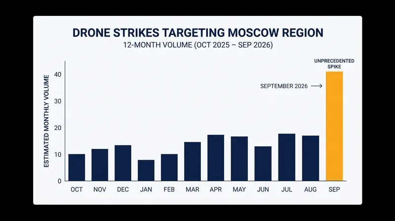 The September 2026 attack involved hundreds of drones directed at the capital, marking a significant escalation in volume.
