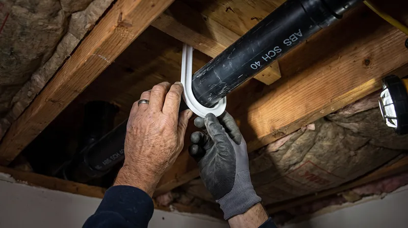 Pipe hangers must be spaced closely enough to prevent the plastic from sagging over time, which would create flat spots that interrupt the self-cleaning velocity.