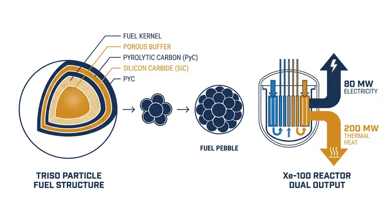 The Xe-100 high-temperature gas-cooled reactor is designed to provide both electricity and industrial process heat.