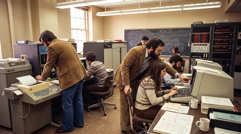 The RSA algorithm was first published in 1977 by researchers at the Massachusetts Institute of Technology.