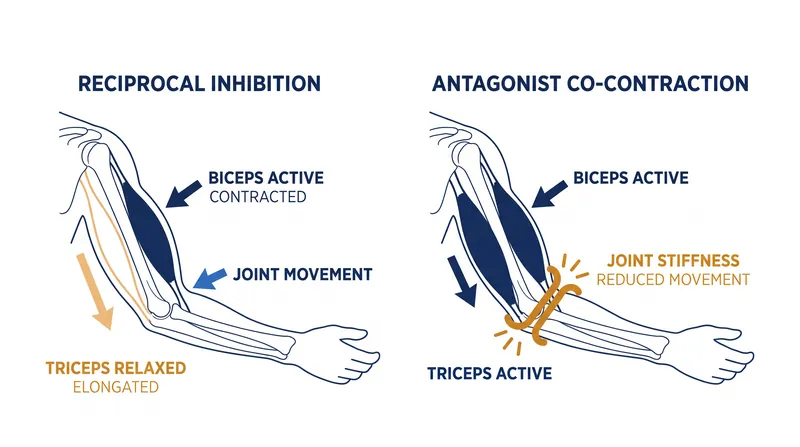 Unlike reciprocal inhibition, co-contraction activates both the agonist and antagonist muscles to create a dynamic brace.